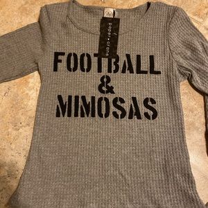 Paper Crane Waffle Knit Football Mimosas Shirt NEW